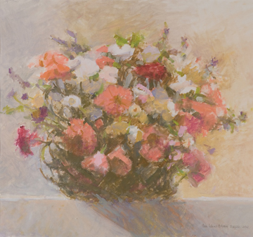 Basket of Zinnias II by Anne Adams Robertson Massie at Les Yeux du Monde Gallery